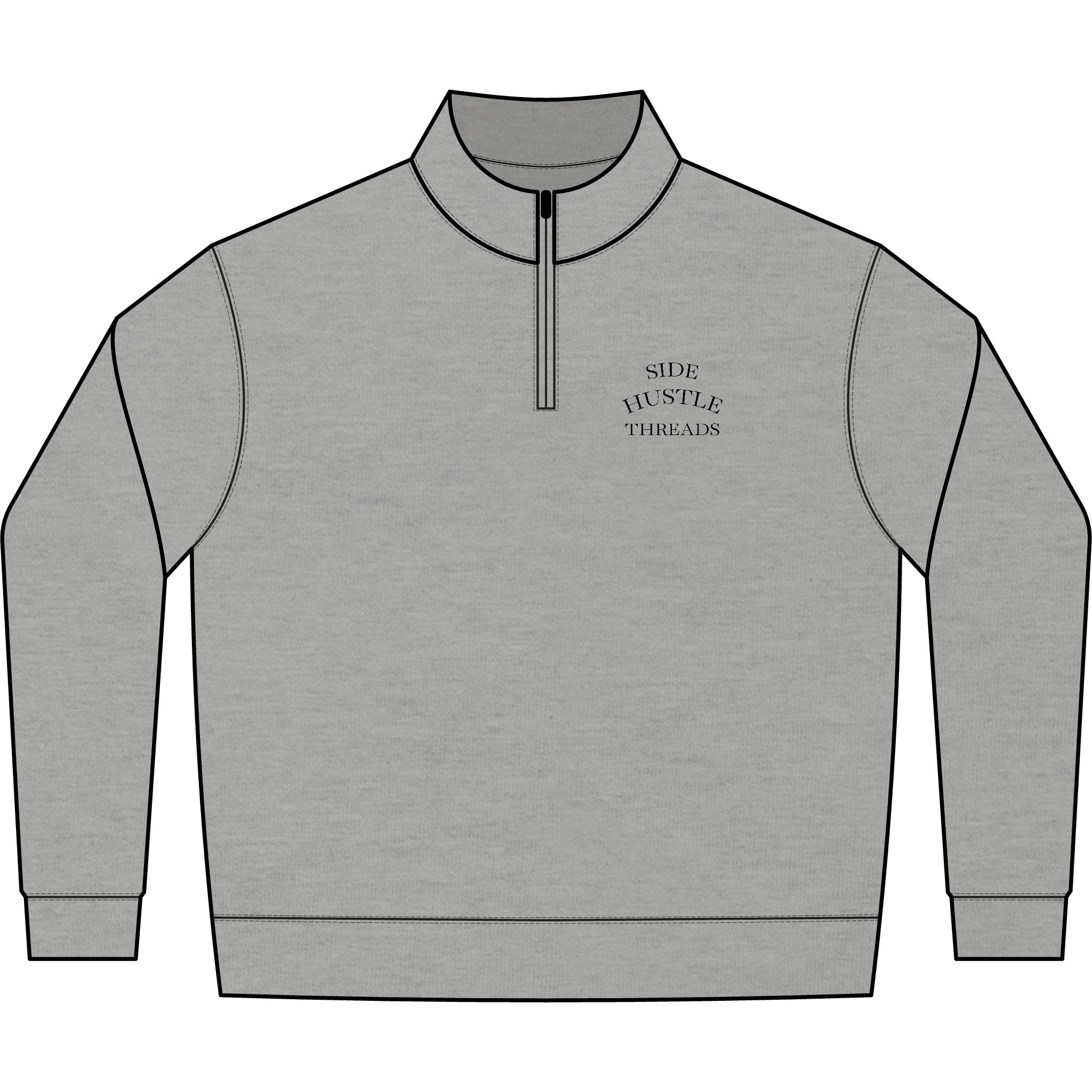 Side Hustle Threads Quarter-Zip Fleece Pullover - Light - Image 1