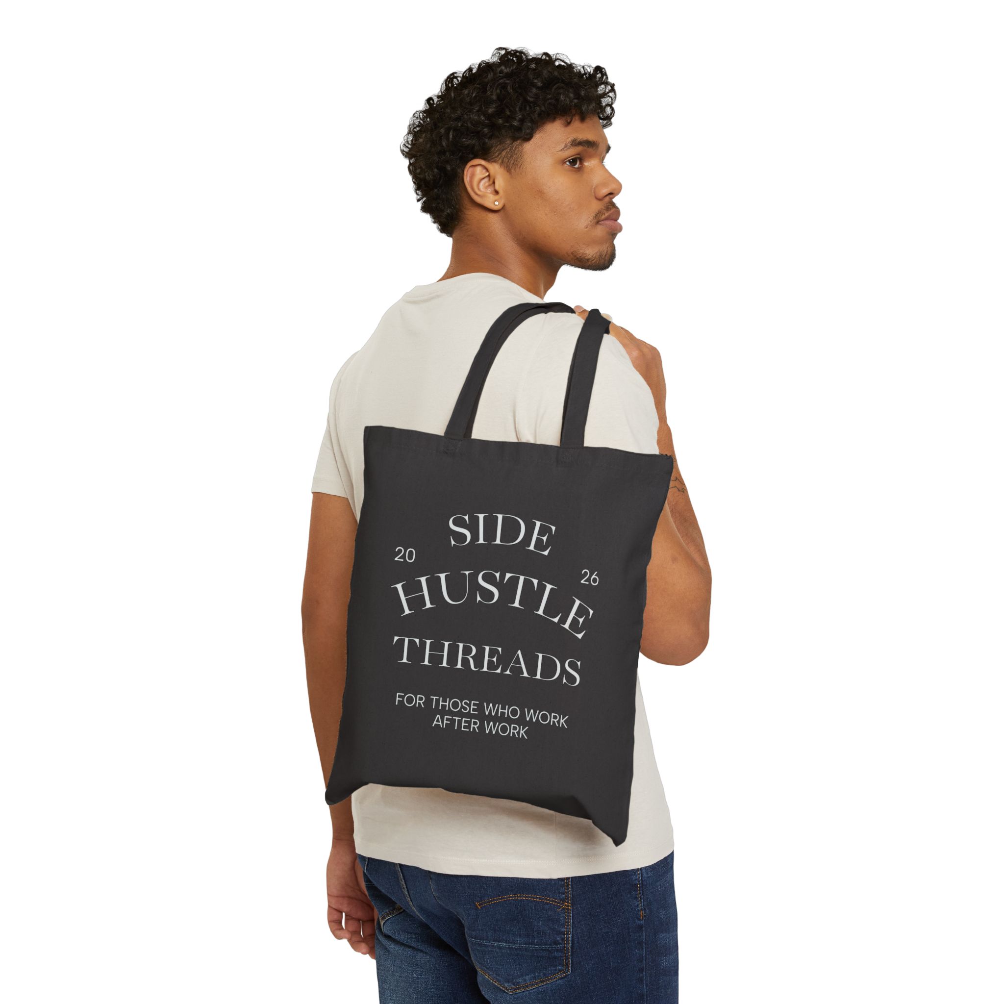 Side Hustle Threads Tote Bag - Dark - Image 3