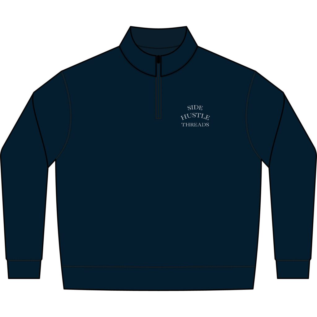 Side Hustle Threads Quarter-Zip Fleece Pullover - Dark