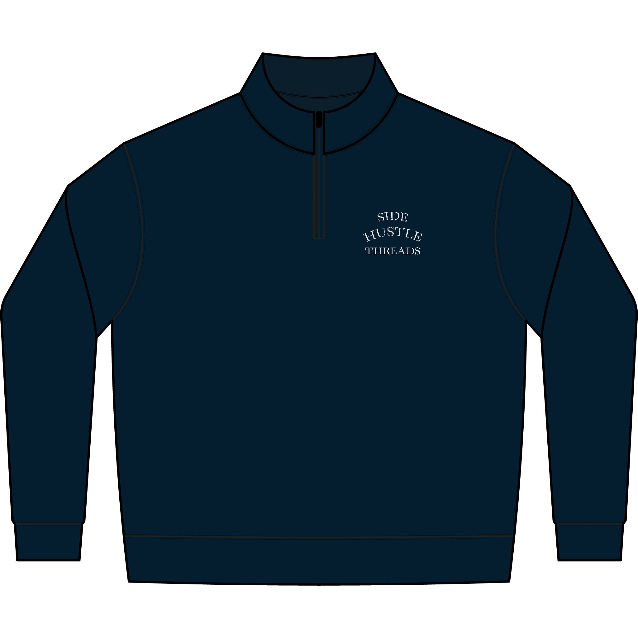 Side Hustle Threads Quarter-Zip Fleece Pullover - Dark - Image 3