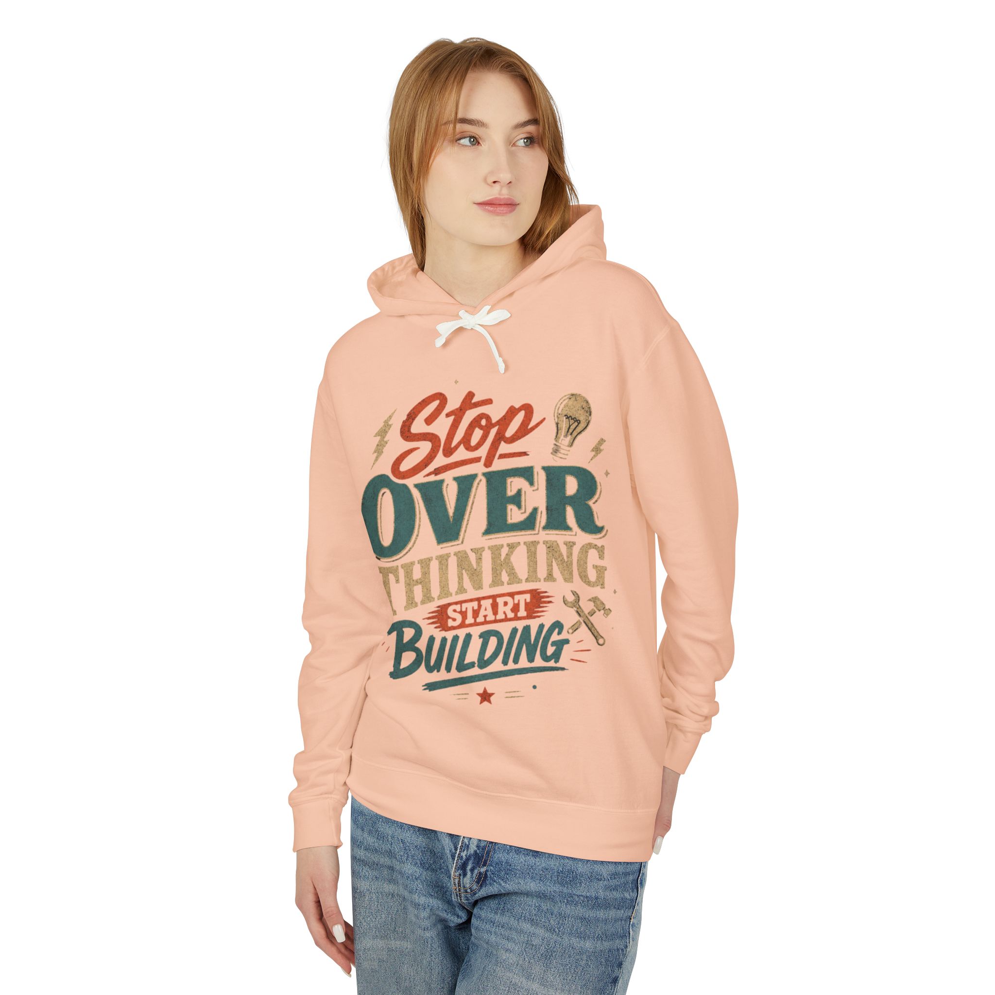 Stop Overthinking Start Building Hoodie - Image 19