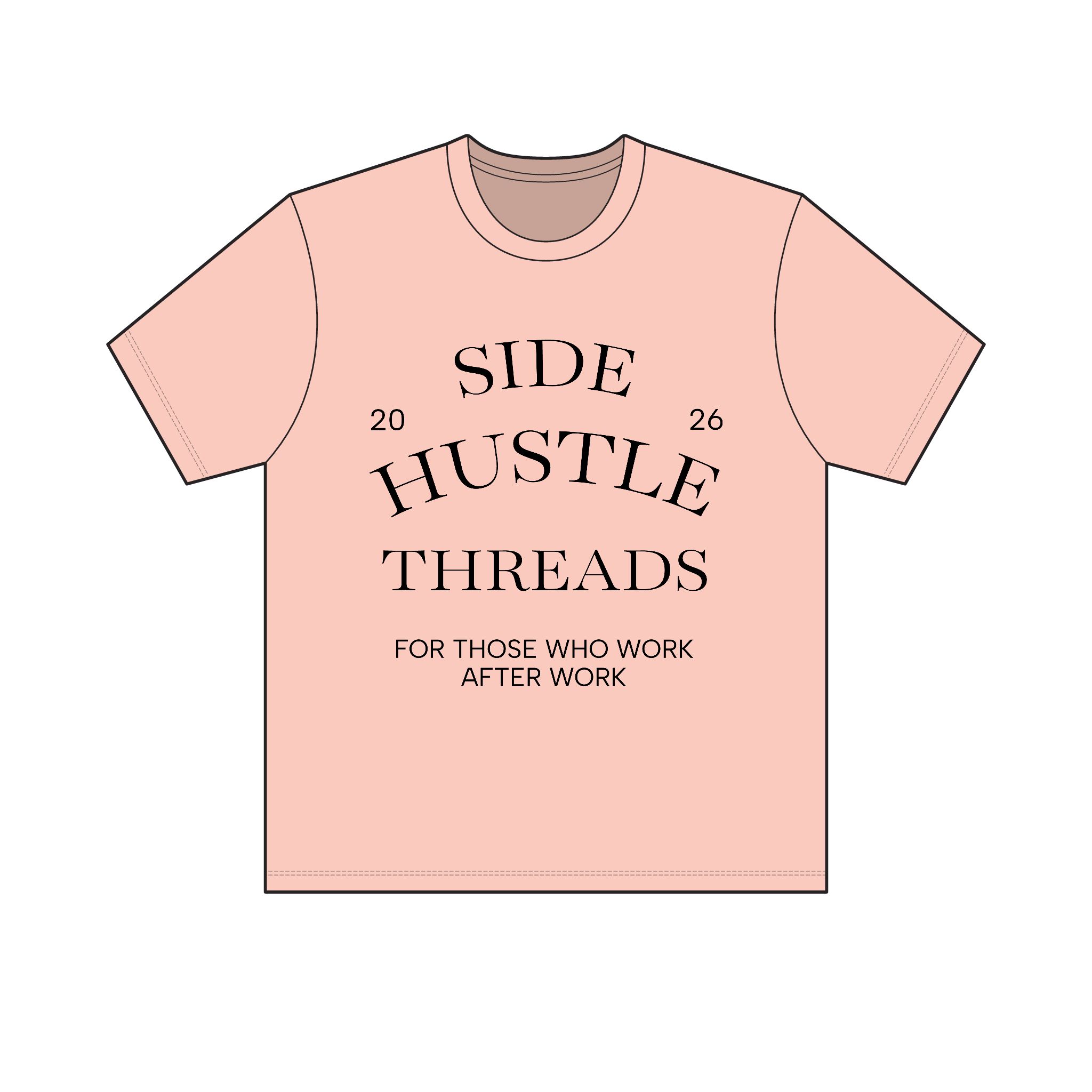 Side Hustle Threads Crew Tee – Light - Image 5