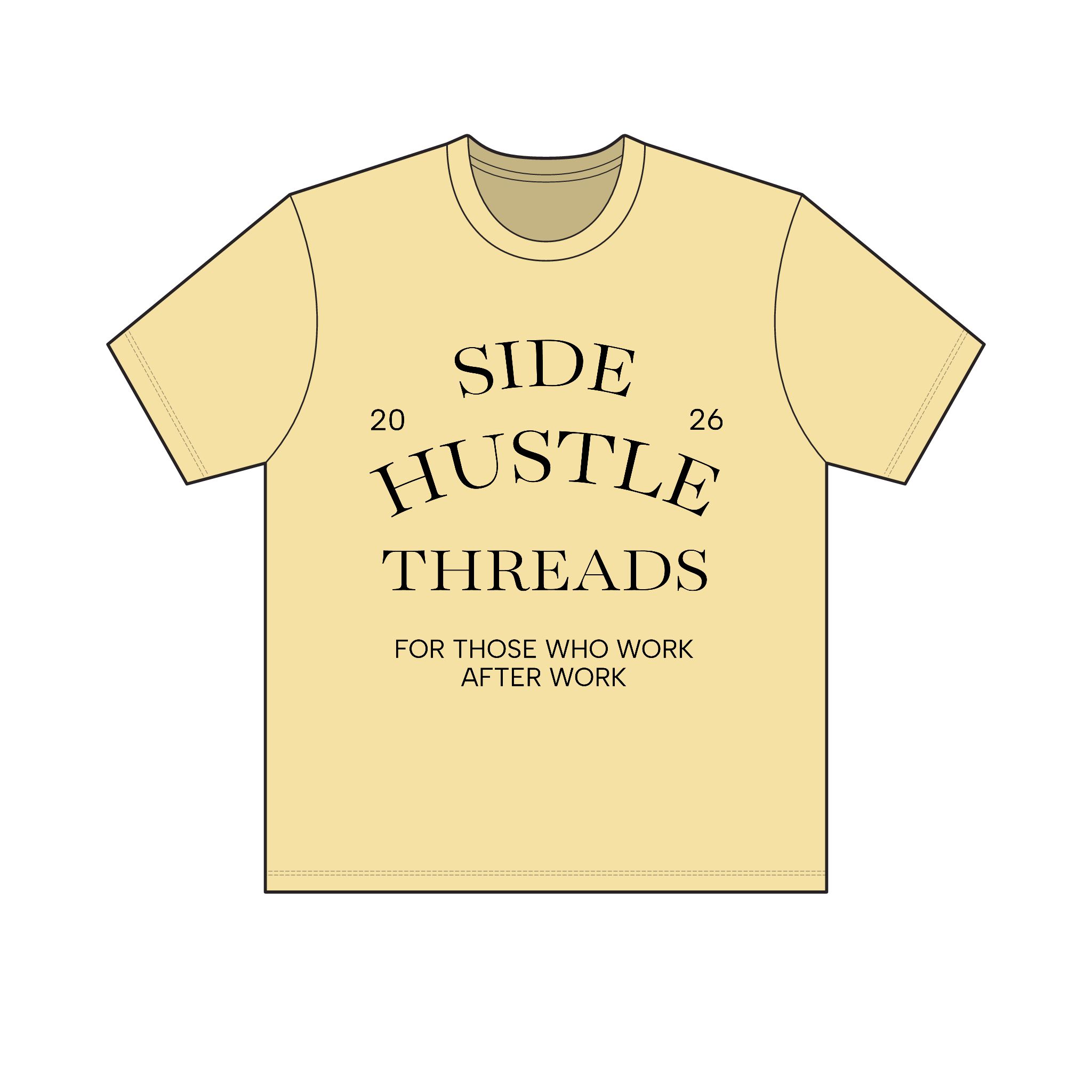 Side Hustle Threads Crew Tee – Light - Image 11