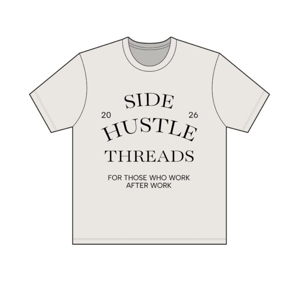 Side Hustle Threads Crew Tee – Light - Image 1