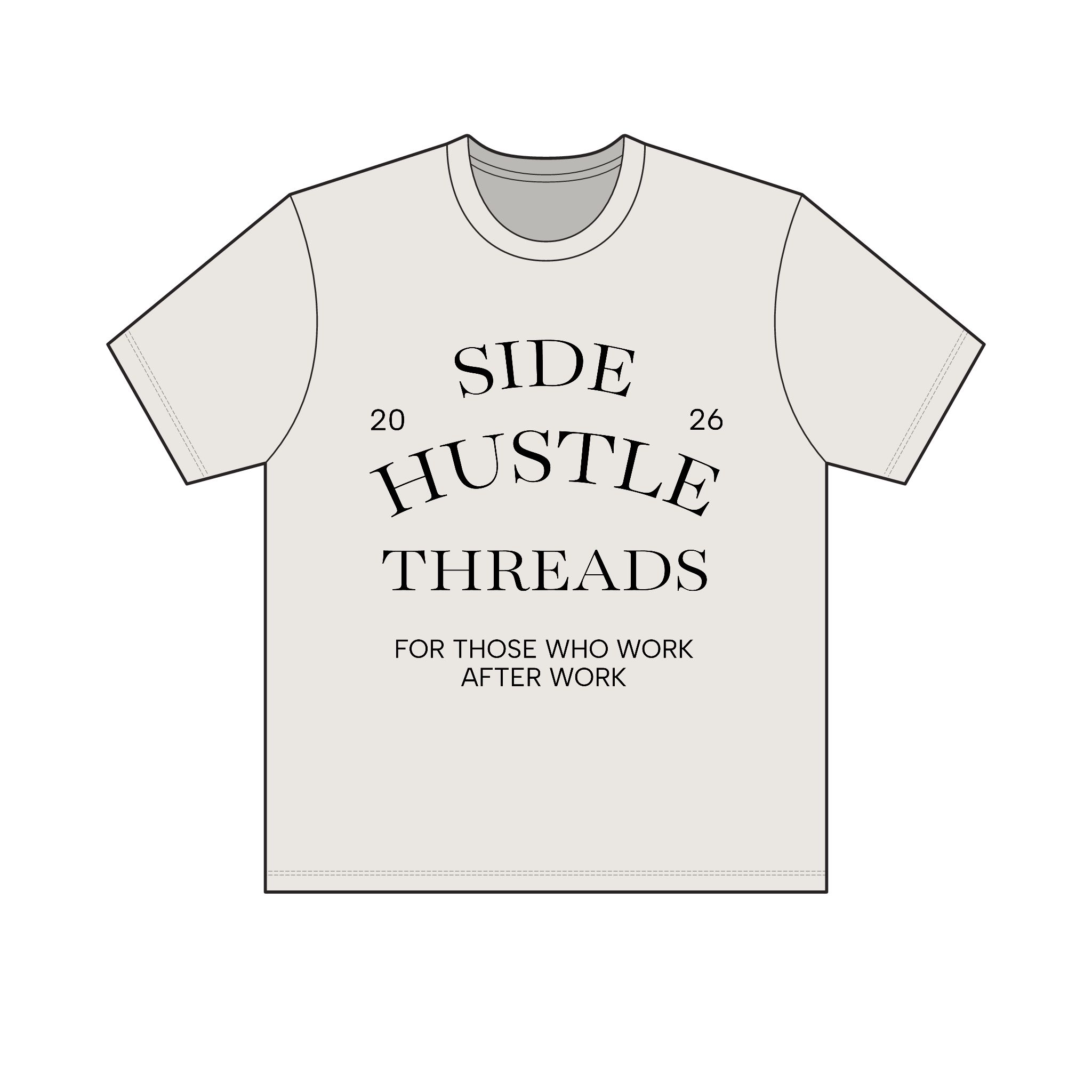 Side Hustle Threads Crew Tee – Light - Image 1