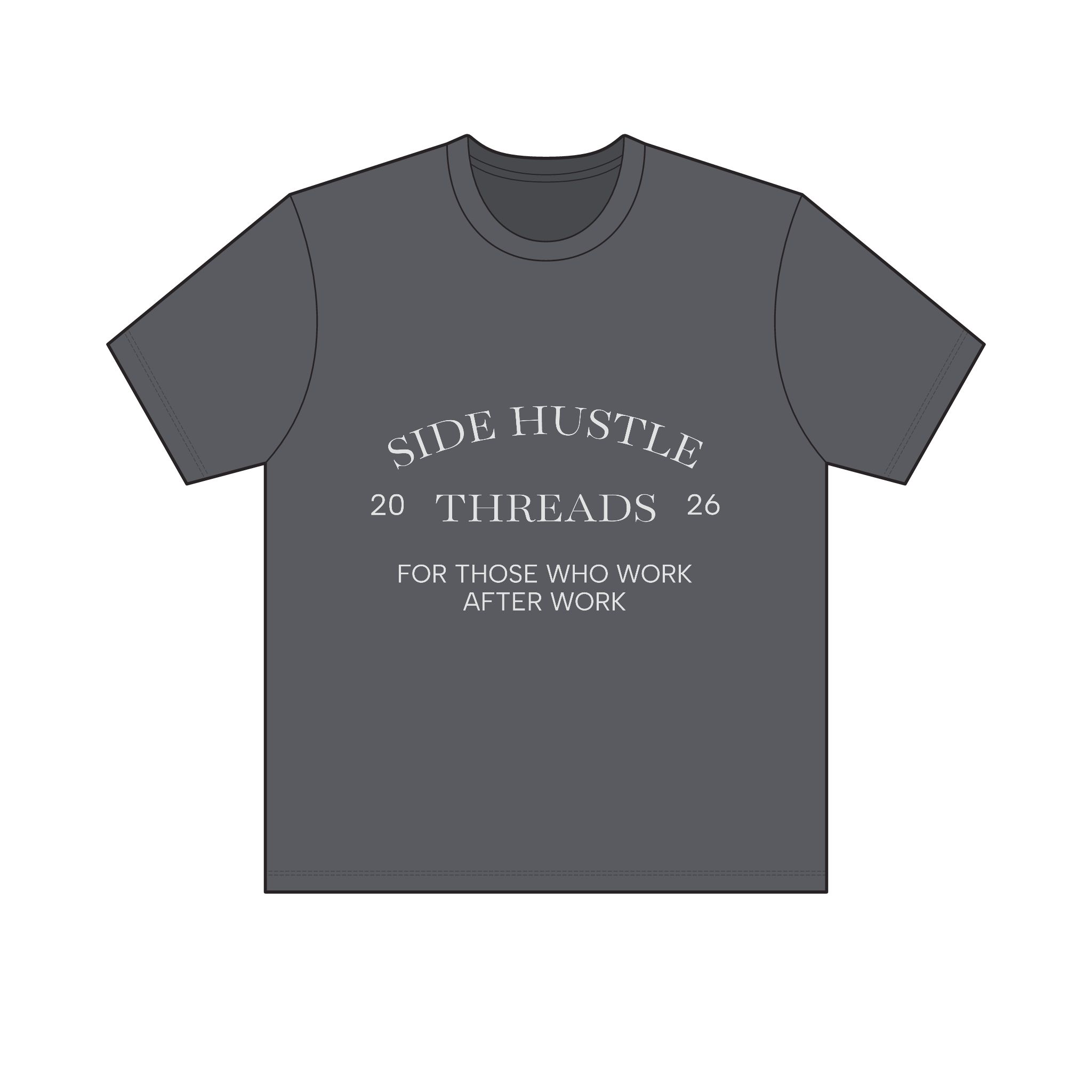 Side Hustle Threads Classic Crew Tee - Dark - Image 3