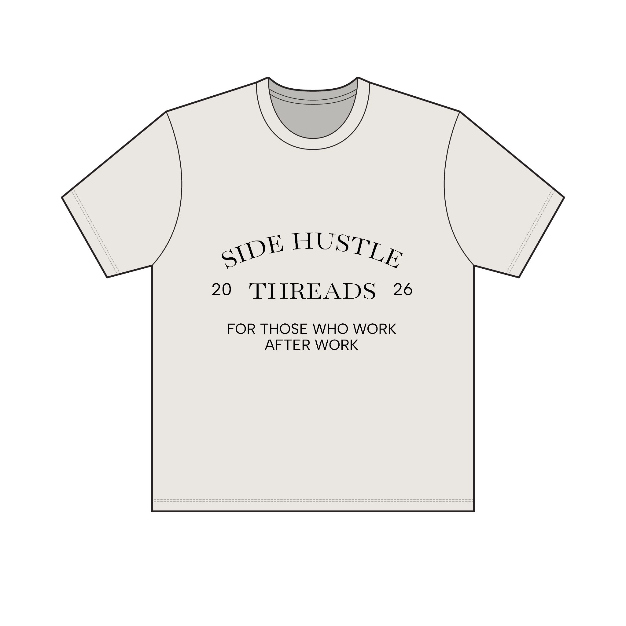 Side Hustle Threads Classic Crew Tee - Light - Image 9