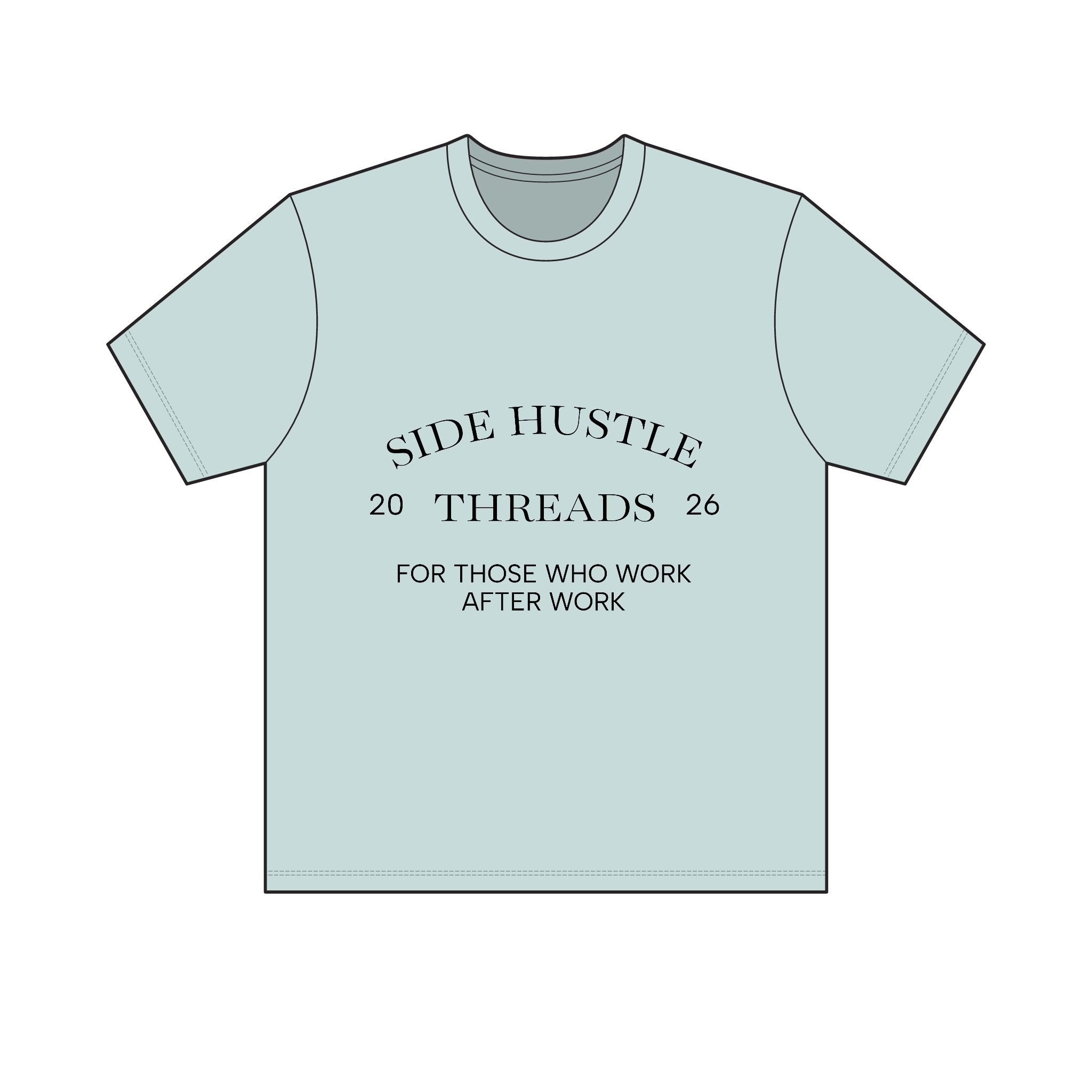 Side Hustle Threads Classic Crew Tee - Light - Image 1