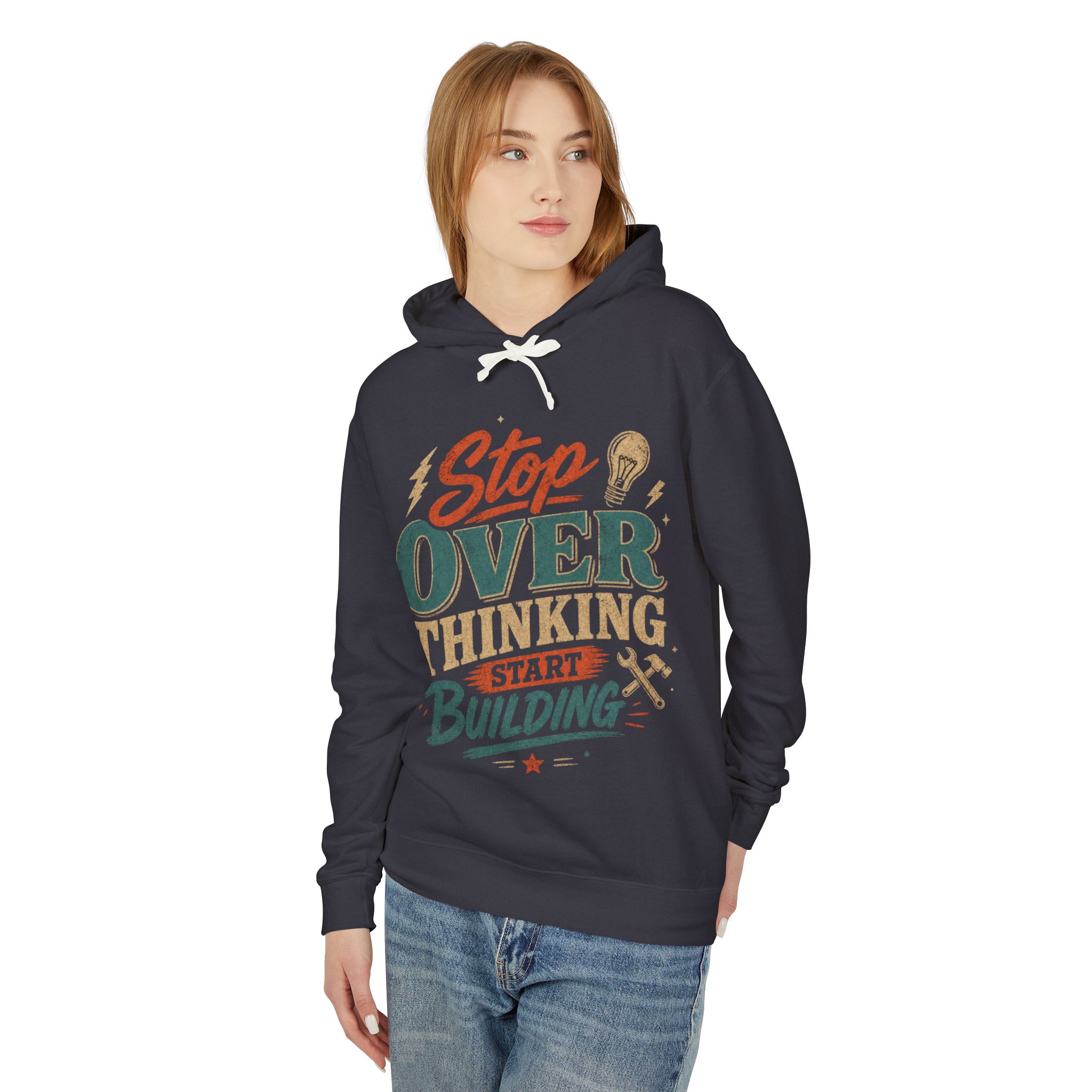 Stop Overthinking Start Building Hoodie - Image 35