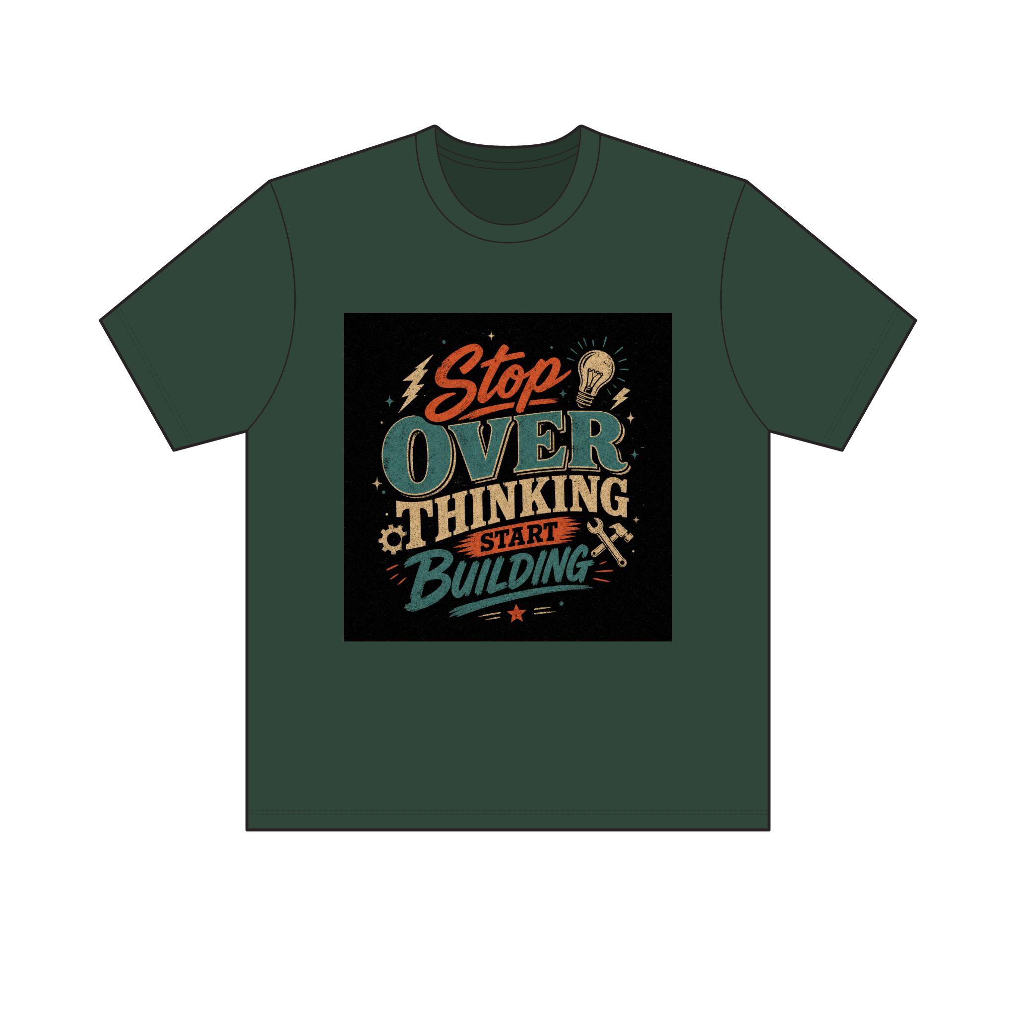 "Stop Overthinking Start Building" Tee — Dark - Image 7