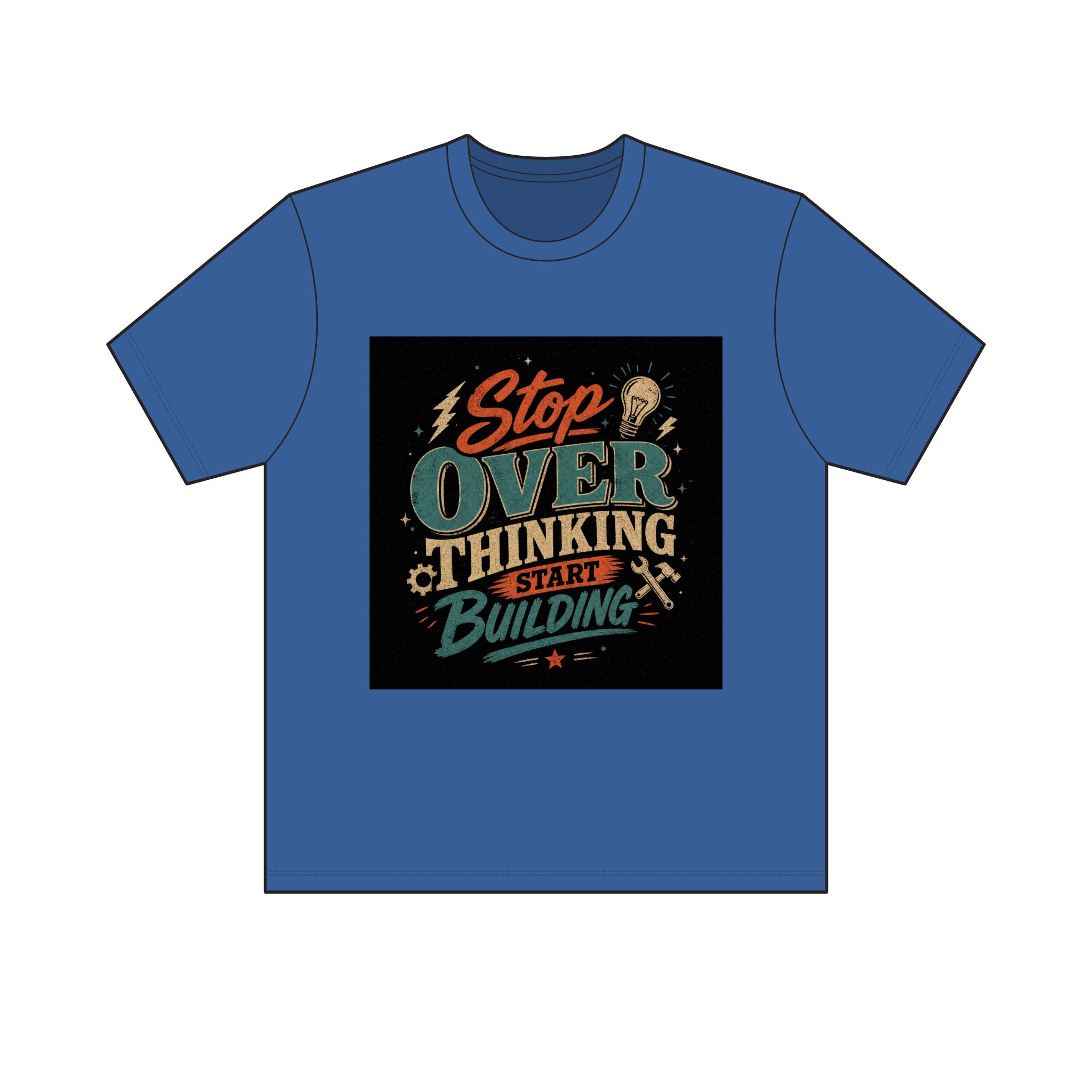 "Stop Overthinking Start Building" Tee — Dark - Image 9