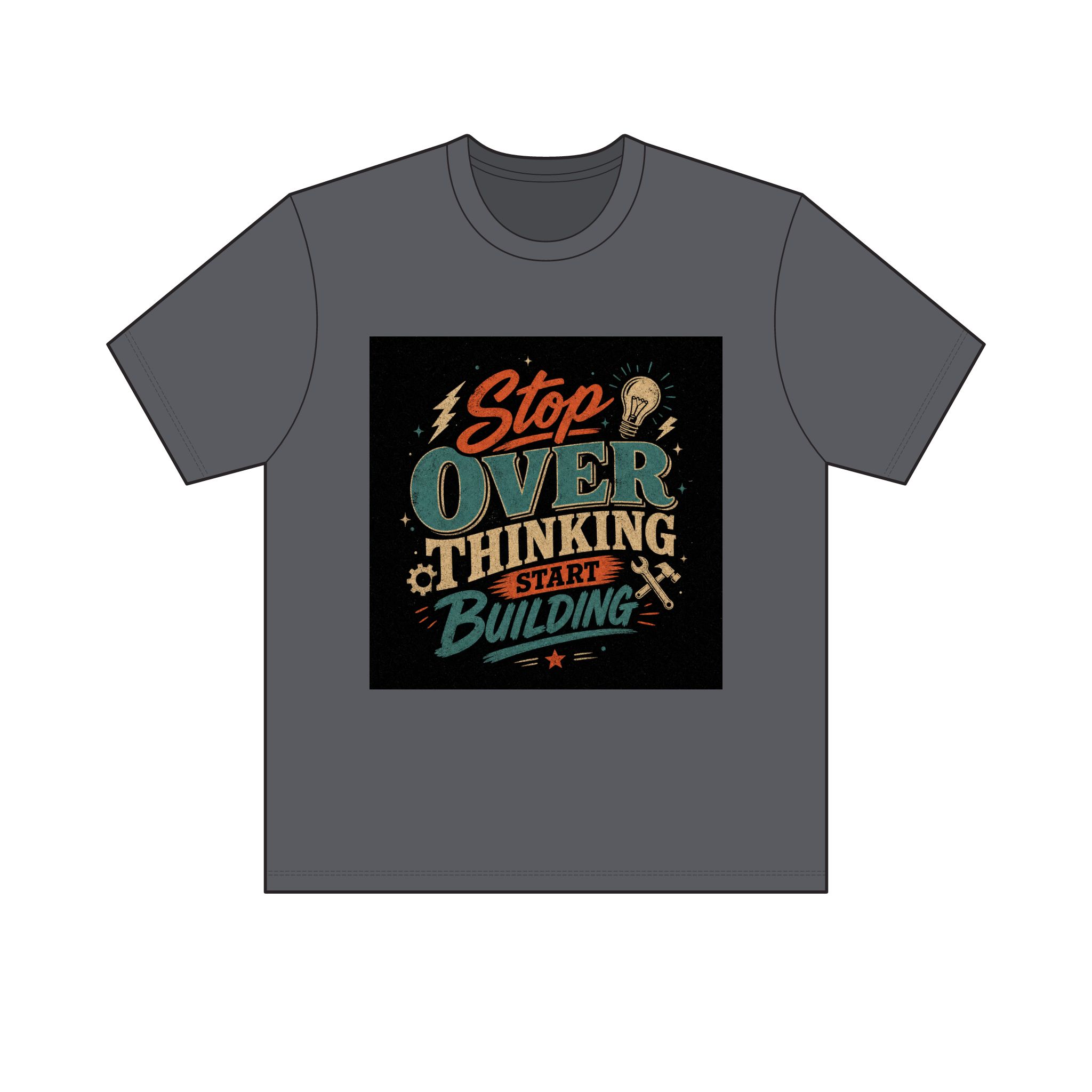 "Stop Overthinking Start Building" Tee — Dark - Image 11
