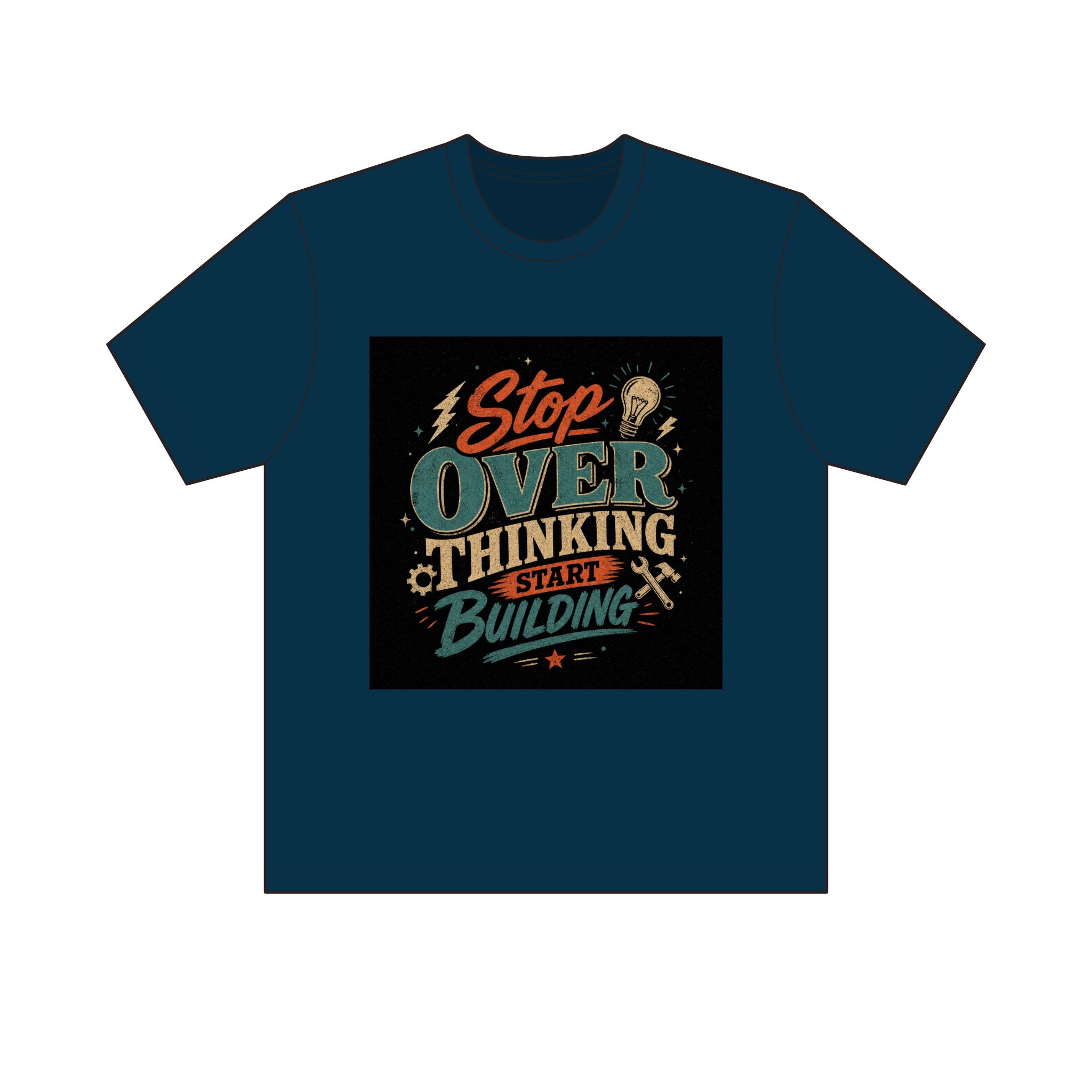 "Stop Overthinking Start Building" Tee — Dark - Image 13