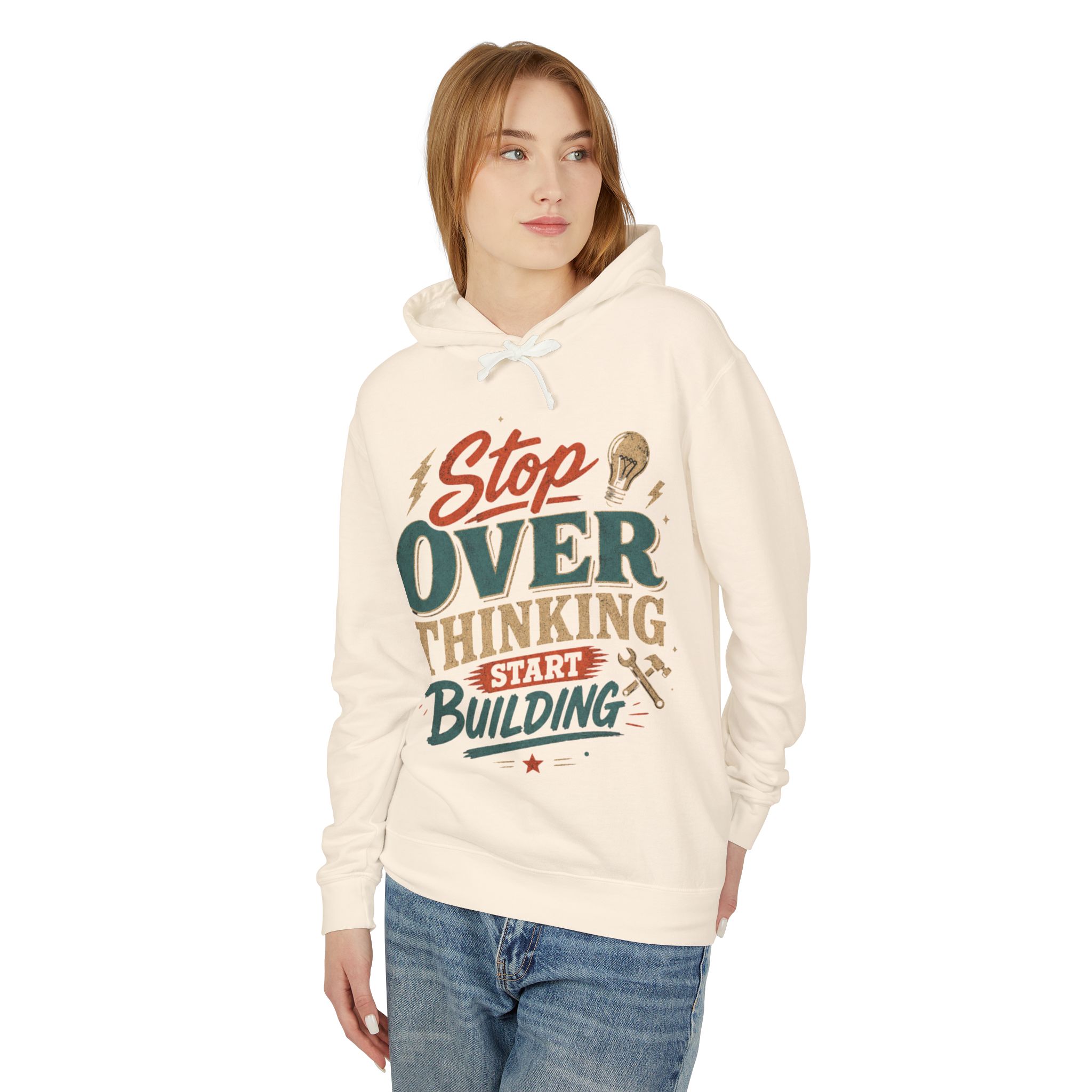 Stop Overthinking Start Building Hoodie - Image 3