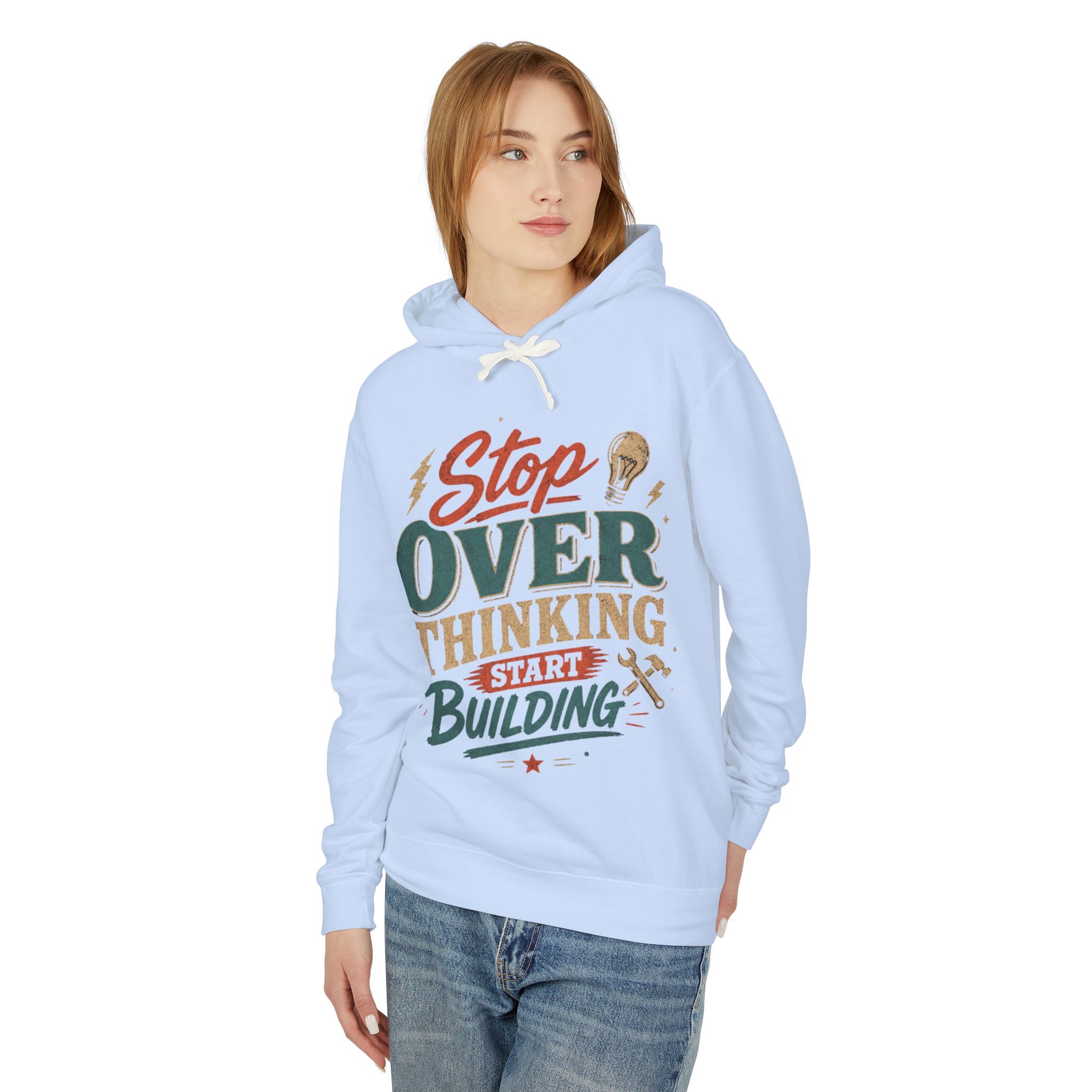 Stop Overthinking Start Building Hoodie - Image 11